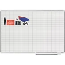 BI-SILQUE VISUAL COMMUNICATION PRODUCTS BVC MA0592830A — MasterVision 2 Grid Magnetic Gold Ultra Board Kit - 1 x 2 Block - White, Gold - Aluminum, Steel - 36 Height x 48 Width - Magnetic, Dry Erase Surface, Marker Tray - 1 Each