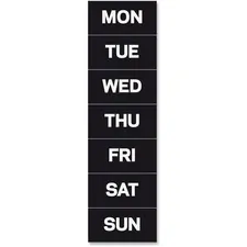 BI-SILQUE VISUAL COMMUNICATION PRODUCTS BVC FM1007 — MasterVision Magnetic Weekday Calendar Characters - Magnetic - 1 Height x 2 Width - Black - 7 / Pack