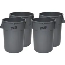 Genuine Joe GJO 11581CT — Joe 44-gal Heavy-duty Trash Container - 44 gal Capacity - Heavy Duty, Handle - 24 Height x 31.5 Width x 24 Depth - Gray - 4 / Carton