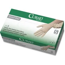 MEDLINE INDUSTRIES INC MII 6CUR9224 — Medline Powder-free Stretch Vinyl Exam Gloves - Small Size - Vinyl - Cream - Stretchable, Powder-free, Latex-free, Non-sterile, Beaded Cuff - For Multipurpose - 150 / Box - 9.50 Glove Length