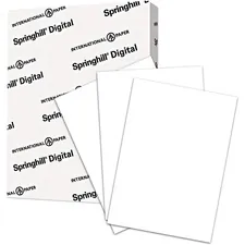 INTERNATIONAL PAPER SGH 015300 — Springhill 8.5x11 Inkjet, Laser Printable Multipurpose Card Stock - White - Recycled - 92 Brightness - Letter - 8 1/2 x 11 - 110 lb Basis Weight - Smooth, Hard - 1 / Pack