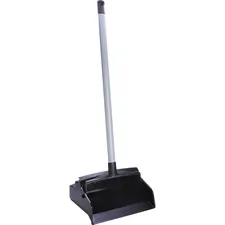 Genuine Joe GJO 85136 — Joe Lobby Dust Pan - 12 Wide - 30 Handle - Plastic - Black - 1 Each