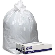 Genuine Joe GJO 3858W — Joe Low Density White Can Liners - 60 gal - 38 Width x 58 Length x 0.90 mil (23 Micron) Thickness - Low Density - White - 100/Carton - Can, Waste Disposal