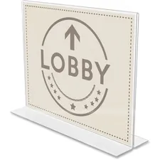 DEFLECTO DEF 879301 — Deflecto Anti-Glare Double-sided Sign Holder - 11 x 8.5 x 3.8 x - Acrylic - 1 Each - Clear