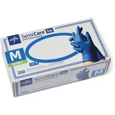 MEDLINE INDUSTRIES INC MII MDS6802 — Medline SensiCare Ice Blue Nitrile Exam Gloves - Medium Size - Nitrile - Dark Blue - Powder-free, Comfortable, Chemical Resistant, Latex-free, Beaded Cuff, Textured Fingertip, Non-sterile, Durable - For Medical - 250 / Box - 9.50 Glove Length