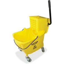 Genuine Joe GJO 02347 — Joe 35 QT Side Press Mop Bucket Wringer Combo - 35 quart - Caster - 21 x 16 x 14 - Yellow - 1 Each