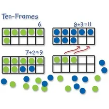 Learning Resources LRN LER6644 — Learning Resources Giant Magnetic Ten-frame Set - Theme/Subject: Learning - Skill Learning: Visual, Addition, Subtraction, Number, Operation, Counting, Algebra, Cardinality - 5+ - 45 / Set