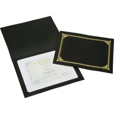 National Industries For the Blind 7510015195770 — SKILCRAFT Letter, A4 Certificate Holder - 8 1/2 x 11 , 210 x 297 - Linen - Black - 5 / Pack