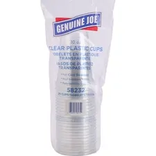 Genuine Joe GJO 58232 — Joe Clear Plastic Cups - 10 fl oz - 25 / Pack - Clear - Plastic - Cold Drink