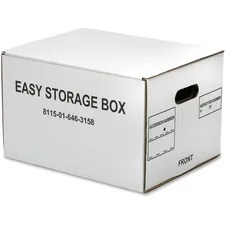National Industries For the Blind 8115016463158 — SKILCRAFT Easy Storage Box - External Dimensions: 14.8 Width x 9.5 Depth x 12Height - Media Size Supported: Letter, Legal - Corrugated Fiberboard - White - For File Folder, File - Recycled - 12 / Carton