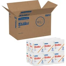 KIMBERLY CLARK KCC 05812CT — Wypall L30 Light Duty Wipers - 12.50 x 12 - White - For Face, Hand - 90 Per Pack - 12 / Carton