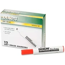 DIXON TICONDEROGA CO. DIX 92101 — Ticonderoga Dry Erase Whiteboard Markers - Broad, Fine Marker Point - Wedge Marker Point Style - Red - 12 / Dozen