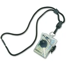 National Industries For the Blind 8455016259782 — SKILCRAFT Neck Lanyard Waterprf Multi ID Holder - Plastic - 1 / Dozen - Black, Black