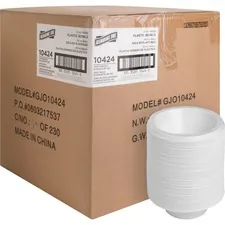 Genuine Joe GJO 10424CT — Joe Reusable Plastic Bowls - 125 / Pack - Plastic - Serving - Disposable - White - 1000 Piece(s) Pieces per Serving(s)/ Carton