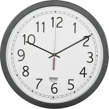 National Industries For the Blind 6645016238824 — SKILCRAFT 16.5 Round Workstation Wall Clocks - Analog - Quartz - White Main Dial - Black/Plastic Case