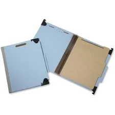 National Industries For the Blind 7530013723102 — SKILCRAFT 2/5 Tab Cut Letter Recycled Hanging Folder - 8 1/2 x 11 - 2 Expansion - 4 Fastener(s) - Top Tab Location - Right of Center Tab Position - 1 Divider(s) - Pressboard - Light Blue - 60% Recycled - 10 / Box