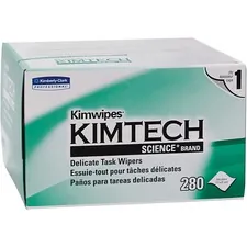 KIMBERLY CLARK KCC 34120 — KIMTECH Kimwipes Delicate Task Wipers - 1 Ply - 4.40 x 8.40 - White - Virgin Fiber - Light Duty, Anti-static, Absorbent - For Hand - 280 Per Box - 30 / Carton