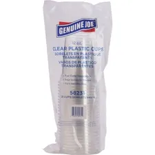 Genuine Joe GJO 58231 — Joe Clear Plastic Cups - 12 fl oz - 25 / Pack - Clear - Plastic - Cold Drink