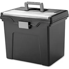 IRIS IRS 110977 — IRIS Portable Letter-size File Box - External Dimensions: 13.8 Length x 10.2 Width x 11.7 Height - Media Size Supported: Letter 8.50 x 11 - Buckle Closure - Black - For Pen/Pencil, Business Card, Hanging Folder - 1 Each