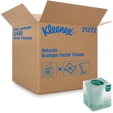 KIMBERLY CLARK KCC 21272CT — Kleenex Naturals Facial Tissue - 8 x 8.40 - White - Virgin Fiber, Fiber - Soft - For Restroom - 95 Per Box - 36 / Carton