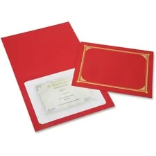 National Industries For the Blind 7510016272960 — SKILCRAFT A4 Recycled Certificate Holder - 8 17/64 x 11 11/16 , 8 1/2 x 11 , 8 x 10 - Linen - Red - 30% Recycled - 6 / Pack