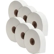 Genuine Joe GJO 3520006 — Joe Jumbo Jr Dispenser Bath Tissue Roll - 2 Ply - 3.50 x 2000 ft - 12 Roll Diameter - White - Fiber - Septic Safe, Sewer-safe, Perforated - For Bathroom - 6 / Carton