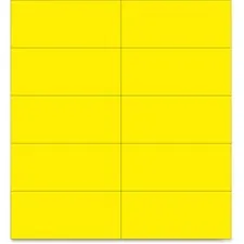 BI-SILQUE VISUAL COMMUNICATION PRODUCTS BVC FM2403 — MasterVision 2 Magnetic Dry Erase Strips - 2 Length x 0.88 Width - 25 / Bag - Yellow