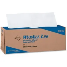 KIMBERLY CLARK KCC 05816 — Wypall L30 Light Duty Wipers - 9.80 x 16.40 - White - Light Duty, Soft - For General Purpose - 6 / Carton