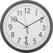 National Industries For the Blind 6645016238825 — SKILCRAFT 16.5 Round SelfSet Wall Clock - Analog - Quartz - White Main Dial - Black/Plastic Case - Contemporary Style