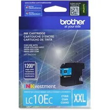 Brother LC10EC — Brother LC10EC INKvestment Super High Yield Cyan Ink Cartridge - Inkjet - Super High Yield - 1200 Pages - Cyan - 1 Each