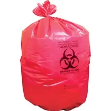 Heritage Bag Company HER A7450PR — Heritage 1.3 mil Red Biohazard Can Liners - 50 Width x 37 Length x 1.30 mil (33 Micron) Thickness - Low Density - Red - Linear Low-Density Polyethylene (LLDPE) - 150/Carton - Can