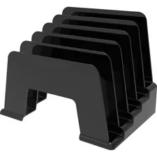 DEFLECTO DEF 34504 — Deflecto Sustainable Office Small Incline Sorter - 5 Compartment(s) - 6 Height x 8 Width x 5.5 Depth - Desktop - Sturdy - 30% - Black - Plastic - 1 Each