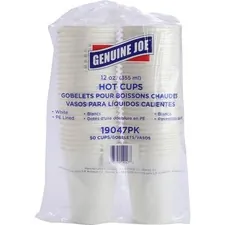 Genuine Joe GJO 19047BD — Joe Lined Disposable Hot Cups - 12 fl oz - 250 / Bundle - White - Polyurethane - Hot Drink