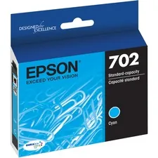 EPSON T702220-S — Epson DURABrite Ultra T702 Ink Cartridge - Cyan - Inkjet - Standard Yield - 300 Pages - 1 Each