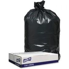 Genuine Joe GJO 98208 — Joe Low Density Black Can Liners - 45 gal - 40 Width x 46 Length x 1.20 mil (30 Micron) Thickness - Low Density - Black - 100/Carton - Can