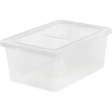 IRIS IRS 200410 — IRIS 17-quart Storage Box - External Dimensions: 17.5 Length x 12 Width x 17.5 Depth x 7 Height - 4.25 gal - Snap-in Lid Closure - Stackable - Plastic - Clear - For Scissors, Notebook, Office Supplies, Sweater, Purse, Towel, Stapler - 1 / Each