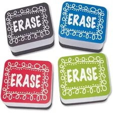 Ashley Productions Inc ASH 78002 — Ashley Chalk Design Mini Whiteboard Eraser - 2 Width x 1.25 Length - Lightweight, Comfortable Grip - Multicolor - 10 / Pack