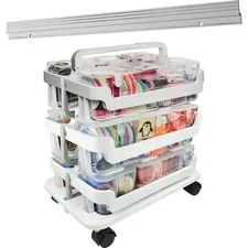DEFLECTO DEF 329003BB — Deflecto Stackable Caddy Organizer Caddy Bundle - 22.3 Height x 16 Width x 11 Depth - Floor - White - 1 / Set