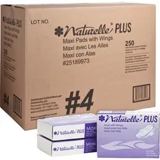 IMPACT PRODUCTS IMP 25189973 — Impact Products Naturelle Plus Sanitary Napkins - 250 / Carton - Individually Wrapped, Anti-leak, Highly Absorbent, Comfortable