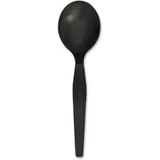 Genuine Joe GJO 30406 — Joe Heavyweight Disposable Soup Spoons - 1 Piece(s) - 1000/Carton - 1 x Soup Spoon - Disposable - Textured - Black