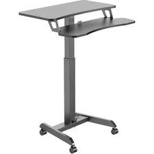 KANTEK STS350 - Height Adjustable Mobile Sit-to-Stand Desk, Black
