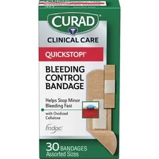 MEDLINE INDUSTRIES INC MII CUR5245V1 — Curad Assorted QuickStop Bandages - Assorted Sizes - 30/Box - White - Fabric