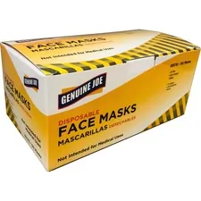 Genuine Joe GJO 85176 — Joe Disposable Face Mask - Recommended for: Face - Disposable, Latex-free, 3-ply, Breathable, Comfortable, Elastic Loop, Earloop Style Mask, Flexible - Particulate Protection - Blue - 50 / Box