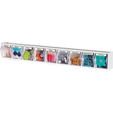 DEFLECTO DEF 20903 — Deflecto Modular Tilt Bin Storage System - 9 Compartment(s) - 4.5 Height x 23.6 Width x 3.6 Depth - Counter - Clear, Black Bin - 1 Each