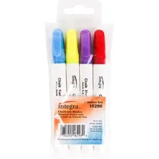 Integra ITA 18298 — Integra Chalk Ink Markers - Bullet Marker Point Style - Blue, Purple, Red, Yellow Chalk-based Ink - 4 / Set