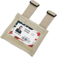 National Industries For the Blind 8455016660464 — SKILCRAFT Armband ID Badge Holder - Vertical - 3.8 x 2.6 x - Plastic, Vinyl - 1 Each - Tan, Clear - TAA Compliant