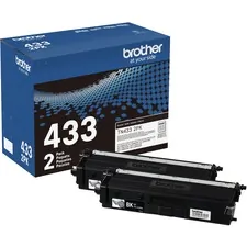 Brother TN4332PK — Brother TN-433 Toner Cartridge - Twin-pack - Black - Laser - High Yield - 4500 Pages Black (Per Cartridge) - 2 / Box