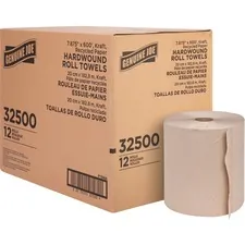 Genuine Joe GJO 32500 — Joe Embossed Hardwound Roll Towels - 7.88 x 600 ft - Brown - Absorbent - For Restroom - 12 / Carton