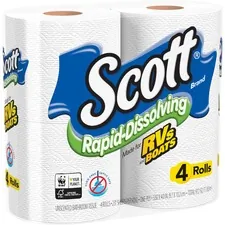 KIMBERLY CLARK KCC 47617 — Scott Rapid-Dissolving Toilet Paper - White - Soft, Absorbent, Septic Safe, Clog Safe - For Skin - 48 / Carton
