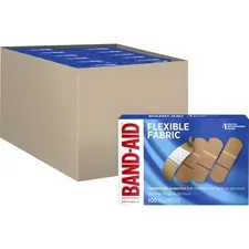 JOHNSON & JOHNSON JOJ 4444CT — Band-Aid Flexible Fabric Adhesive Bandages - 1 - 1200/Carton - 100 Per Box - Beige - Fabric